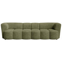 VIERSITZER-SOFA Chenille Dunkelgrün  - Dunkelgrün/Schwarz, MODERN, Kunststoff/Textil (307/84/107cm) - Milino
