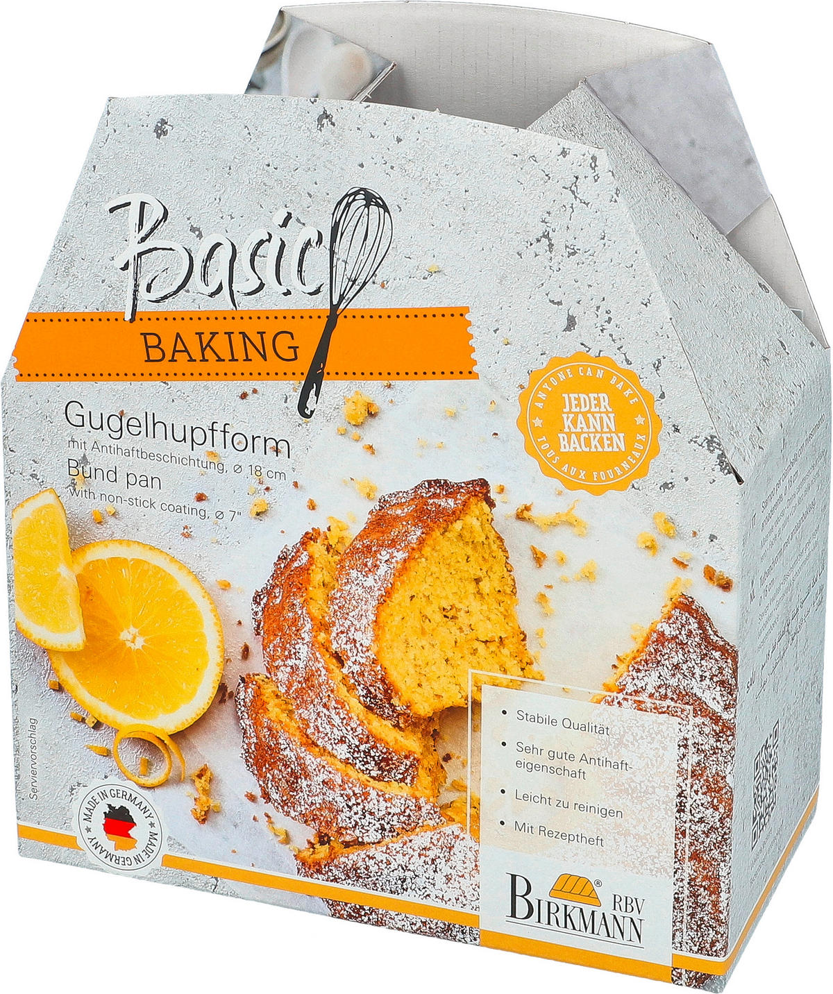 GUGELHUPFFORM  - Silberfarben, KONVENTIONELL, Metall (18/8,5/18cm) - Birkmann