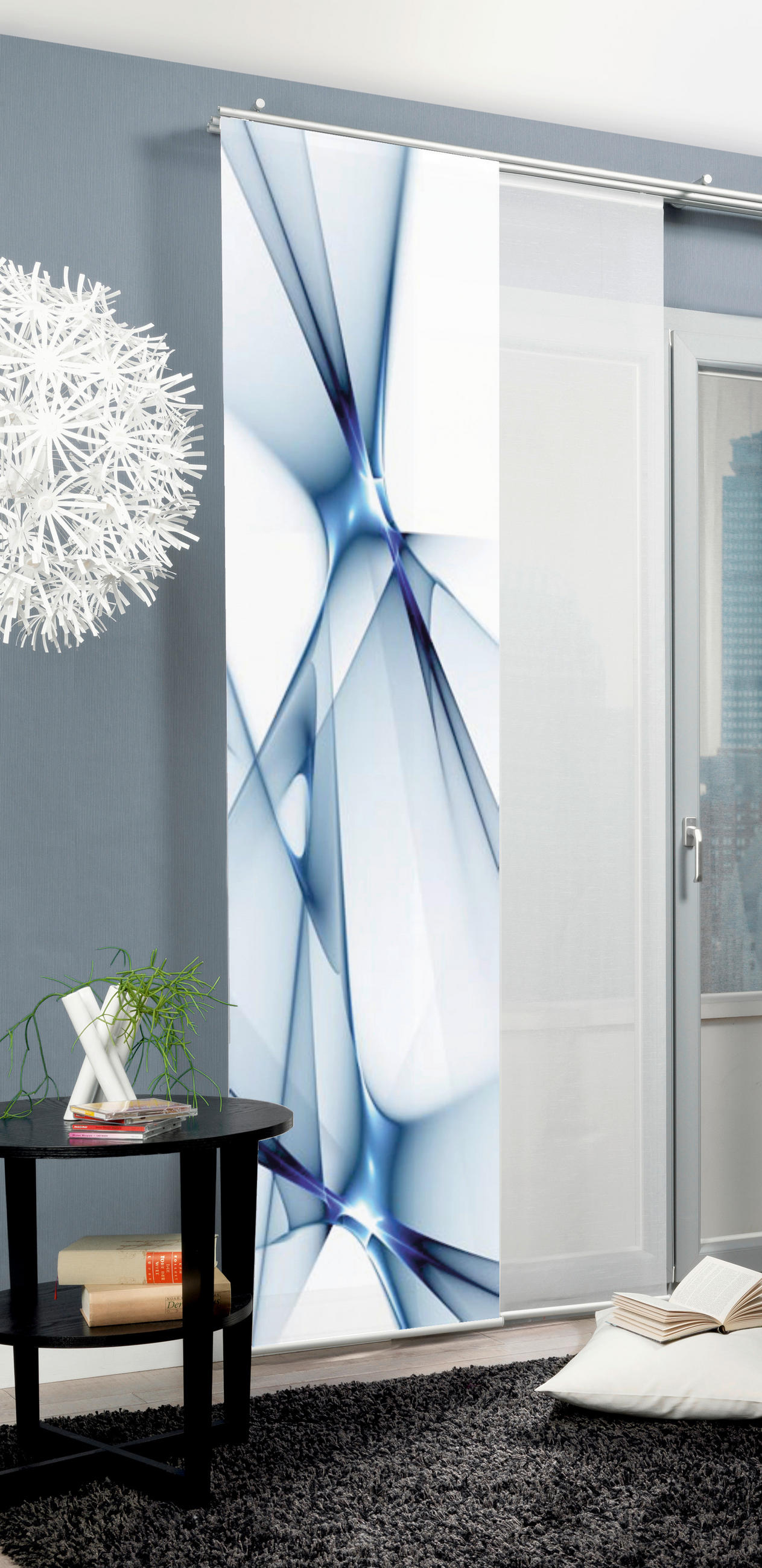 FLÄCHENVORHANG FRANKLIN     60/245 cm  - Blau, Basics, Textil (60/245cm)