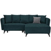 ECKSOFA in Chenille Dunkelgrün  255/172 cm  - Dunkelgrün/Schwarz, LIFESTYLE, Textil/Metall (255/172cm) - Carryhome