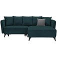 ECKSOFA  in Chenille Dunkelgrün  255/172 cm  - Dunkelgrün/Schwarz, LIFESTYLE, Textil/Metall (255/172cm) - Carryhome