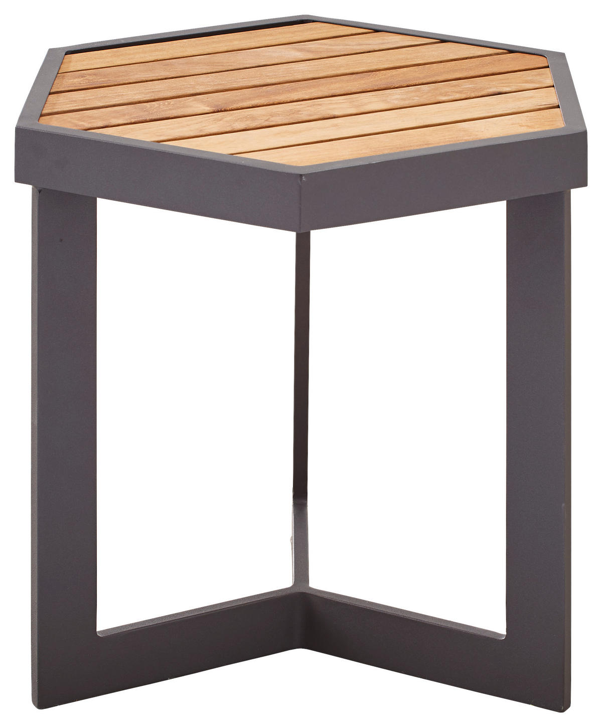 GARTENBEISTELLTISCH 35/40/40 cm Holz, Metall  - Graphitfarben/Teakfarben, Design, Holz/Metall (35/40/40cm) - Zebra 