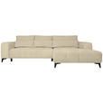 ECKSOFA  in Chenille Beige  279/222 cm  - Beige/Schwarz, KONVENTIONELL, Kunststoff/Textil (279/222cm) - Hom`in
