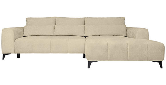 ECKSOFA  in Chenille Beige  279/222 cm  - Beige/Schwarz, KONVENTIONELL, Kunststoff/Textil (279/222cm) - Hom`in