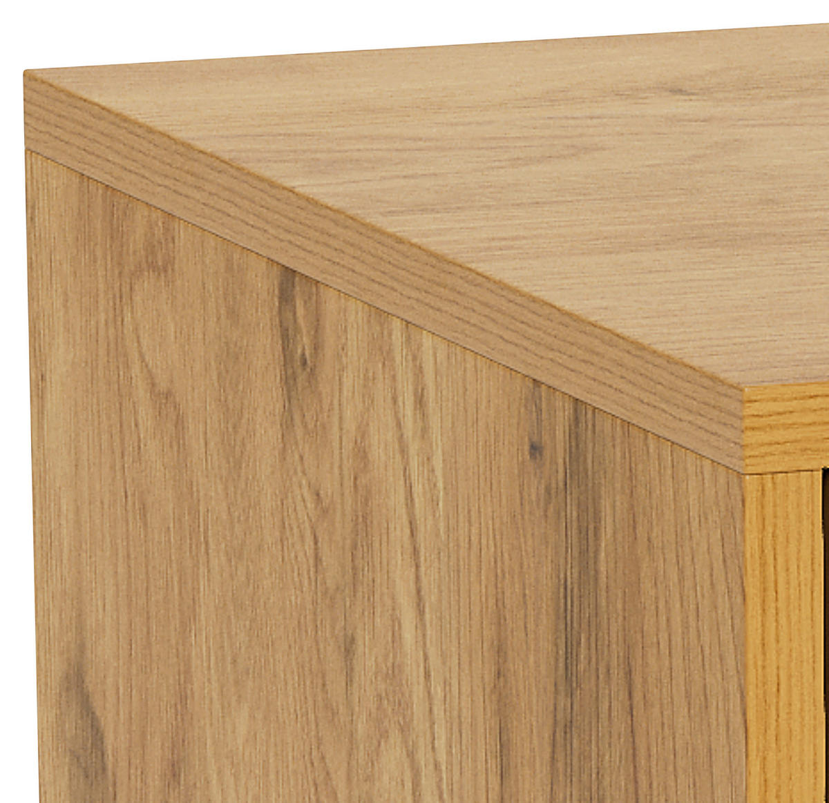 NACHTSCHRANK 46/61/40 cm  - Eichefarben/Schwarz, MODERN, Holzwerkstoff/Metall (46/61/40cm) - VanDerken