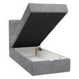 BOXBETT 70/200 cm,  in Grau, Matratze, gepolstertes Kopfteil, Bettkasten, Topper, H3 = fest  - Schwarz/Grau, Design, Holzwerkstoff/Kunststoff (70/200cm) - Esposa