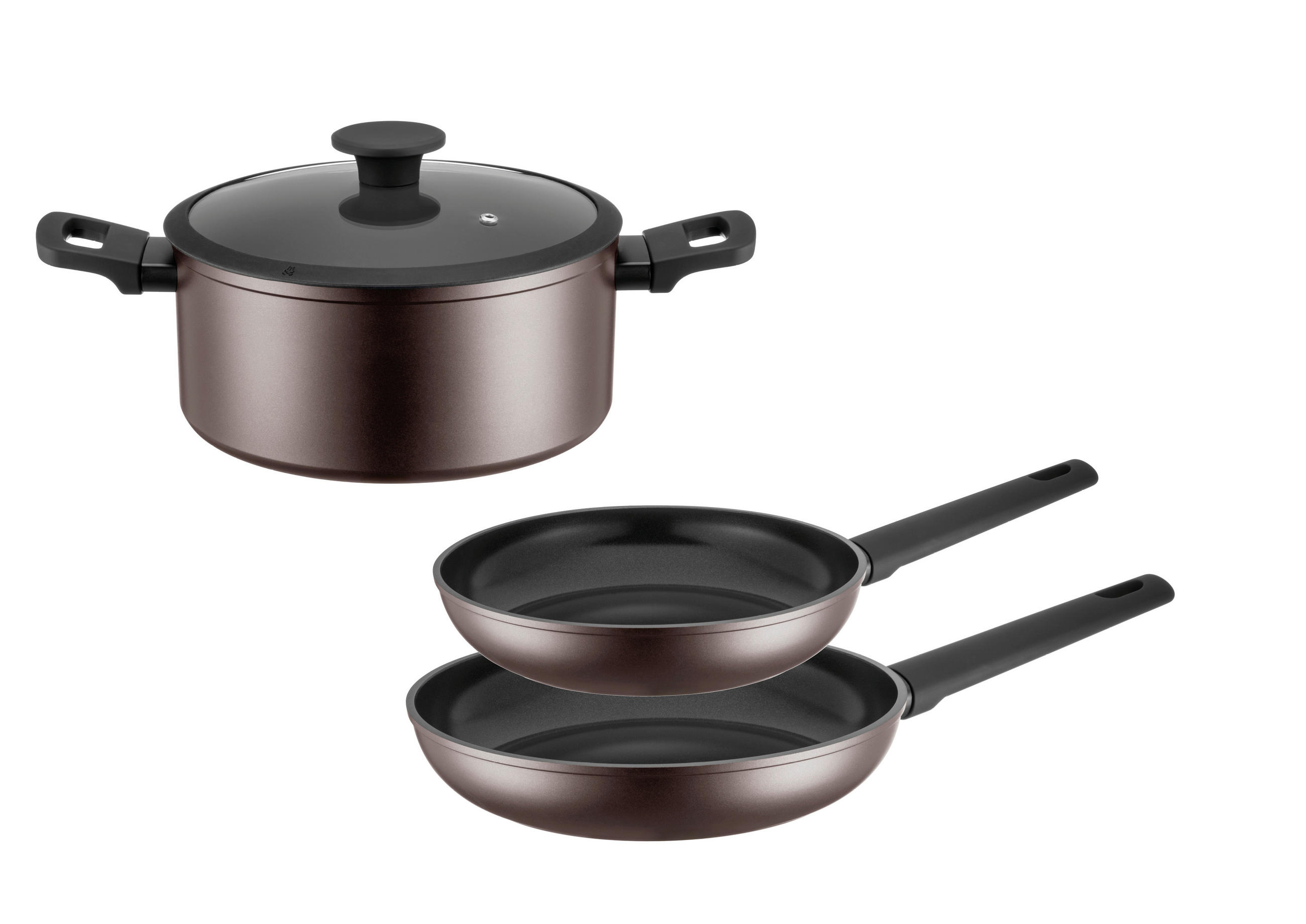 PFANNENSET STELLARA Aluminium 4-teilig  - Bronzefarben, Basics, Metall - Mäser