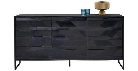 SIDEBOARD Schwarz  175/86/40 cm  - Schwarz, Trend, Holz/Metall (175/86/40cm) - Ambia Home