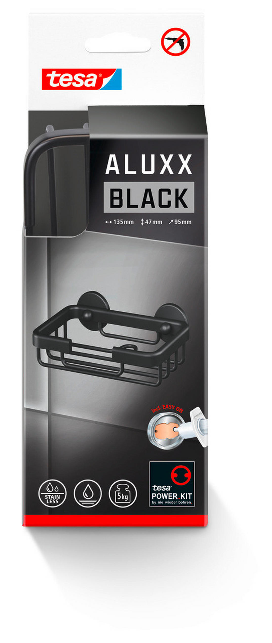 SEIFENSCHALE - Schwarz, Basics, Metall (13,5/4,6/9,5cm) - Tesa