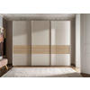 SCHWEBETÜRENSCHRANK 250/217/67 cm 3-türig Champagner, Eiche Bianco  - Eiche Bianco/Champagner, Design, Holzwerkstoff/Metall (250/217/67cm) - Novel