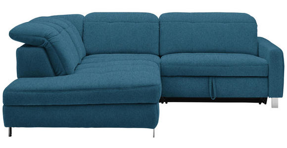 WOHNLANDSCHAFT in Textil Blau - Chromfarben/Blau, Design, Textil/Metall (221/251cm) - Dieter Knoll