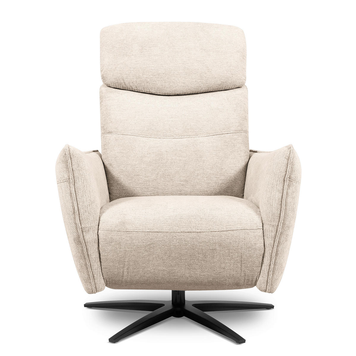 RELAXSESSEL in Textil Beige  - Beige/Schwarz, Design, Textil/Metall (77/107/88cm) - Livetastic
