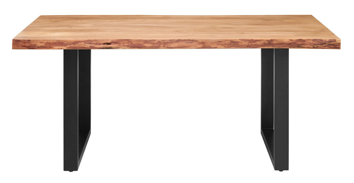 ÉTKEZŐASZTAL - akáciaszínű/fekete, Modern, fa/fém (180/90/76cm) - P & B