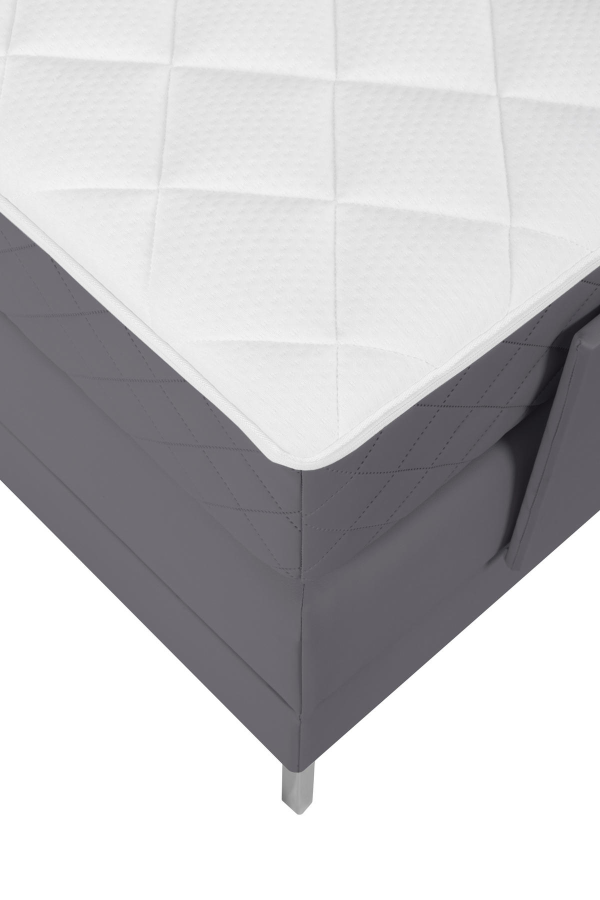 BOXSPRINGBETT 180/200 cm  in Grau  - Alufarben/Grau, Design, Textil/Metall (180/200cm) - Welnova