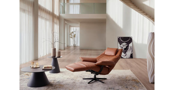 RELAXSESSEL in Leder Rostfarben  - Rostfarben/Beige, Design, Leder/Metall (92/79/82cm) - Dieter Knoll