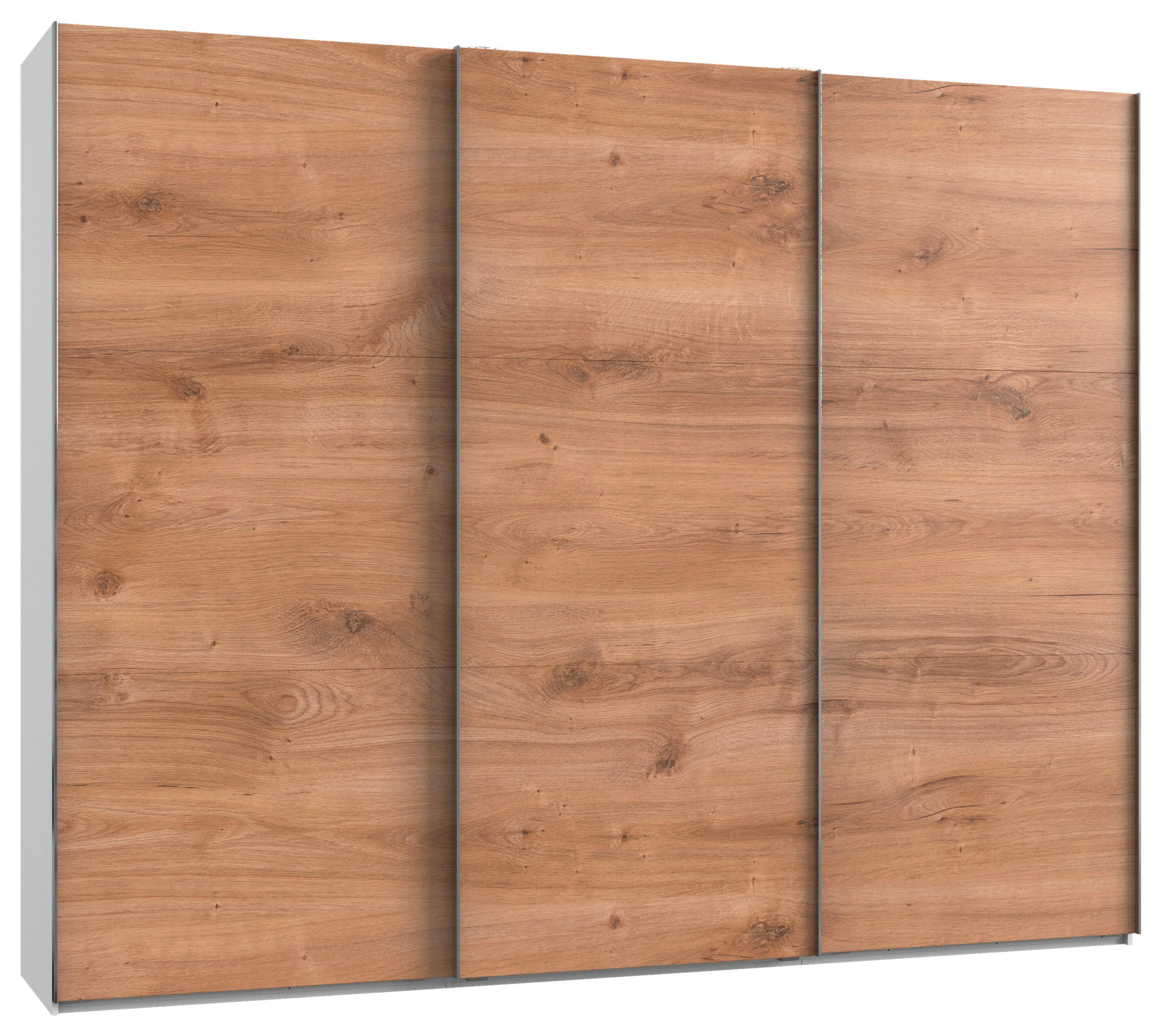 SCHWEBETÜRENSCHRANK in Weiss, Eichefarben  - Chromfarben/Weiss, Modern, Holzwerkstoff (300/236/65cm) - MID.YOU