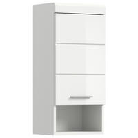 HÄNGESCHRANK 37/79/24 cm  - Weiss Hochglanz/Silberfarben, Modern, Holzwerkstoff/Kunststoff (37/79/24cm) - MID.YOU