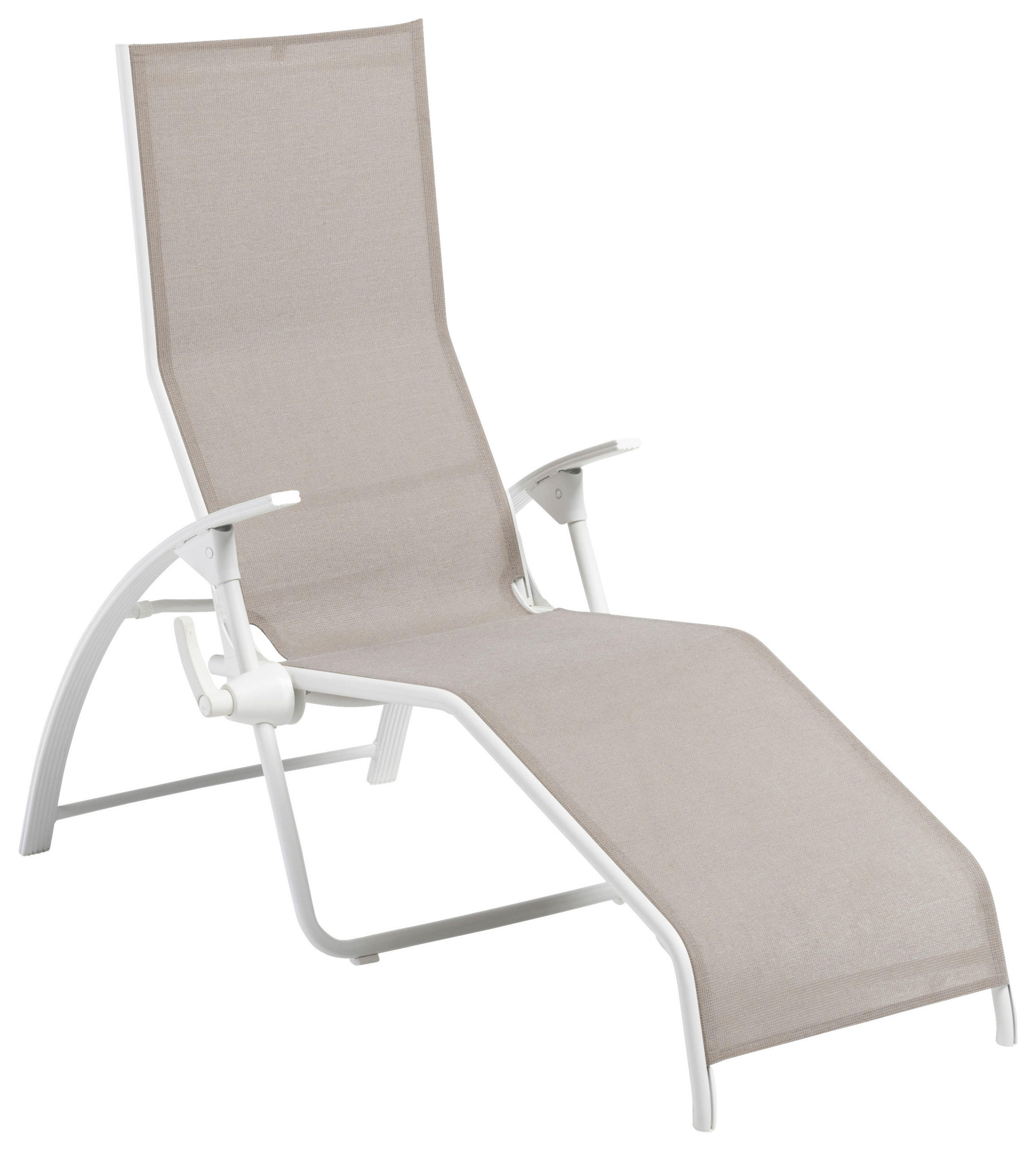 BÄDERLIEGE 73/120/180 cm  - Greige/Weiß, Basics, Textil/Metall (73/120/180cm) - Kettler