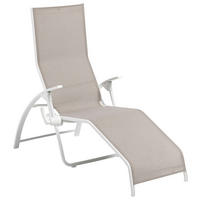BÄDERLIEGE 73/120/180 cm  - Greige/Weiß, Basics, Textil/Metall (73/120/180cm) - Kettler