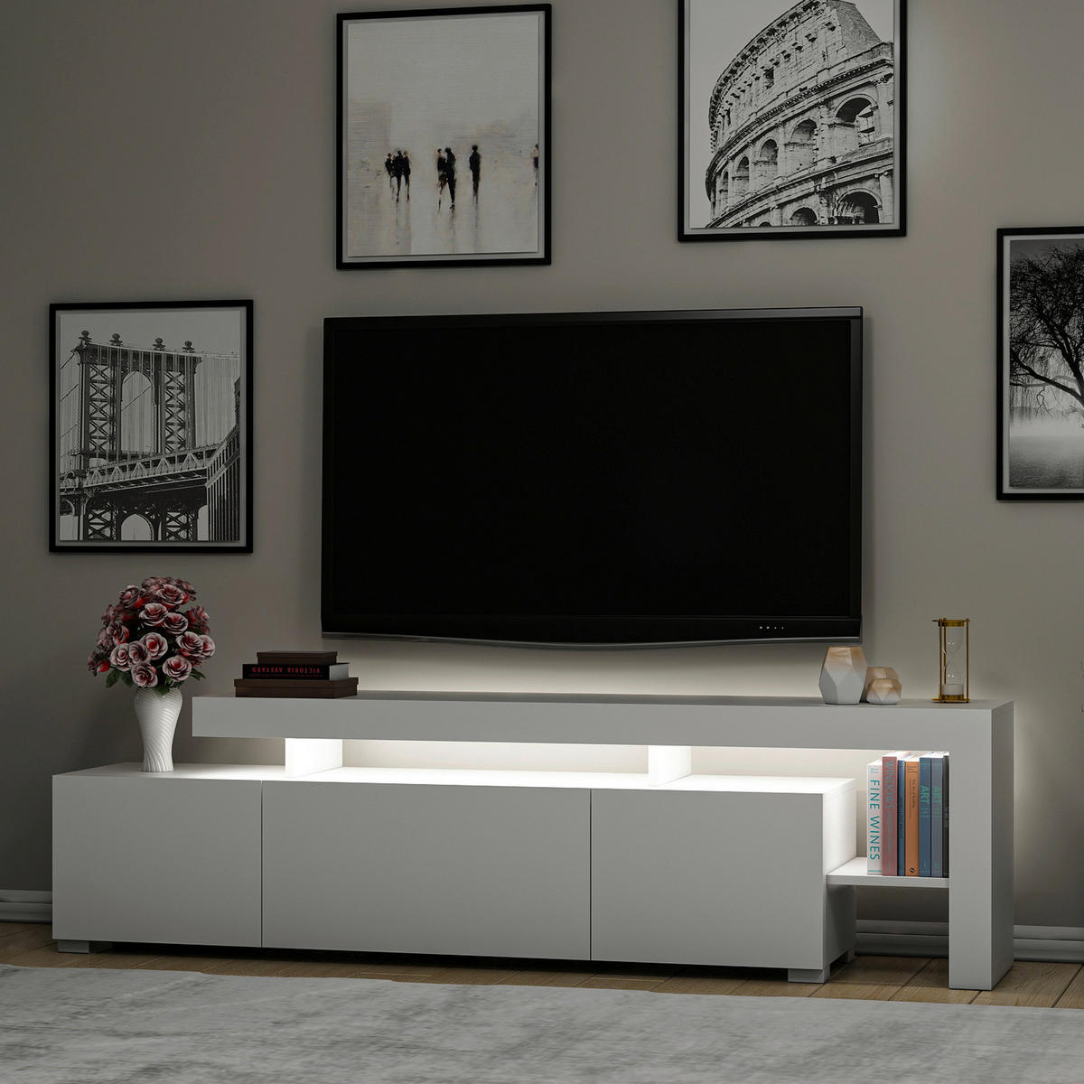 TV-ELEMENT - Weiss, Modern, Holzwerkstoff (192/53/37cm) - MID.YOU