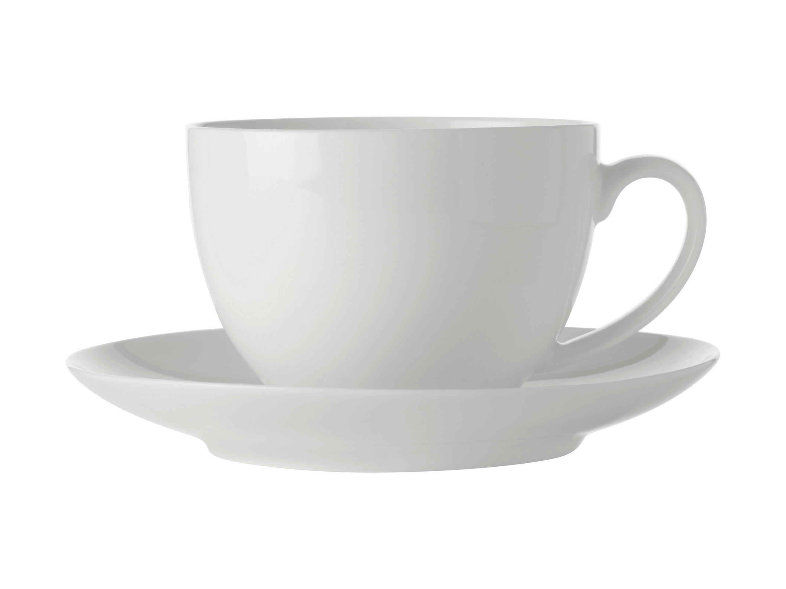 ŠÁLKA S TANIERIKOM porcelán - biela, Basics, keramika (280ml) - Maxwell & Williams