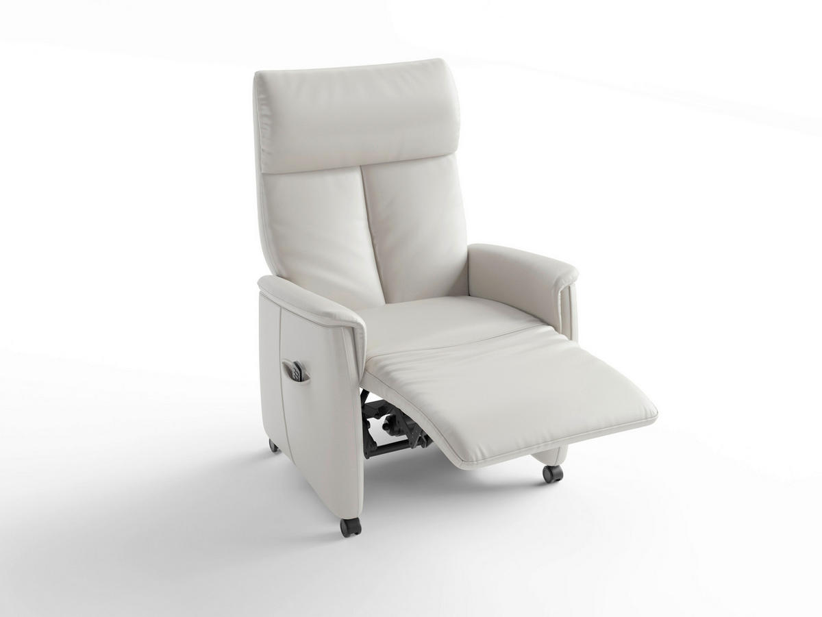 RELAXAČNÉ KRESLO, koža, biela - čierna/biela, Basics, koža/plast (76/110/84cm) - Sit & More
