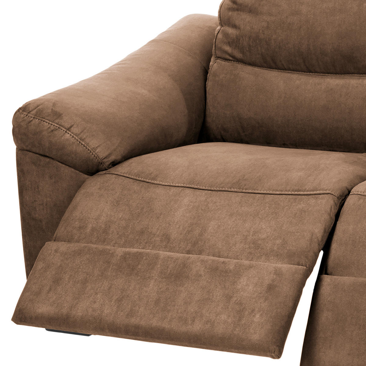 2-SITZER-SOFA Flachgewebe Braun  - Schwarz/Braun, Design, Holz/Textil (174/97/97cm) - Livetastic