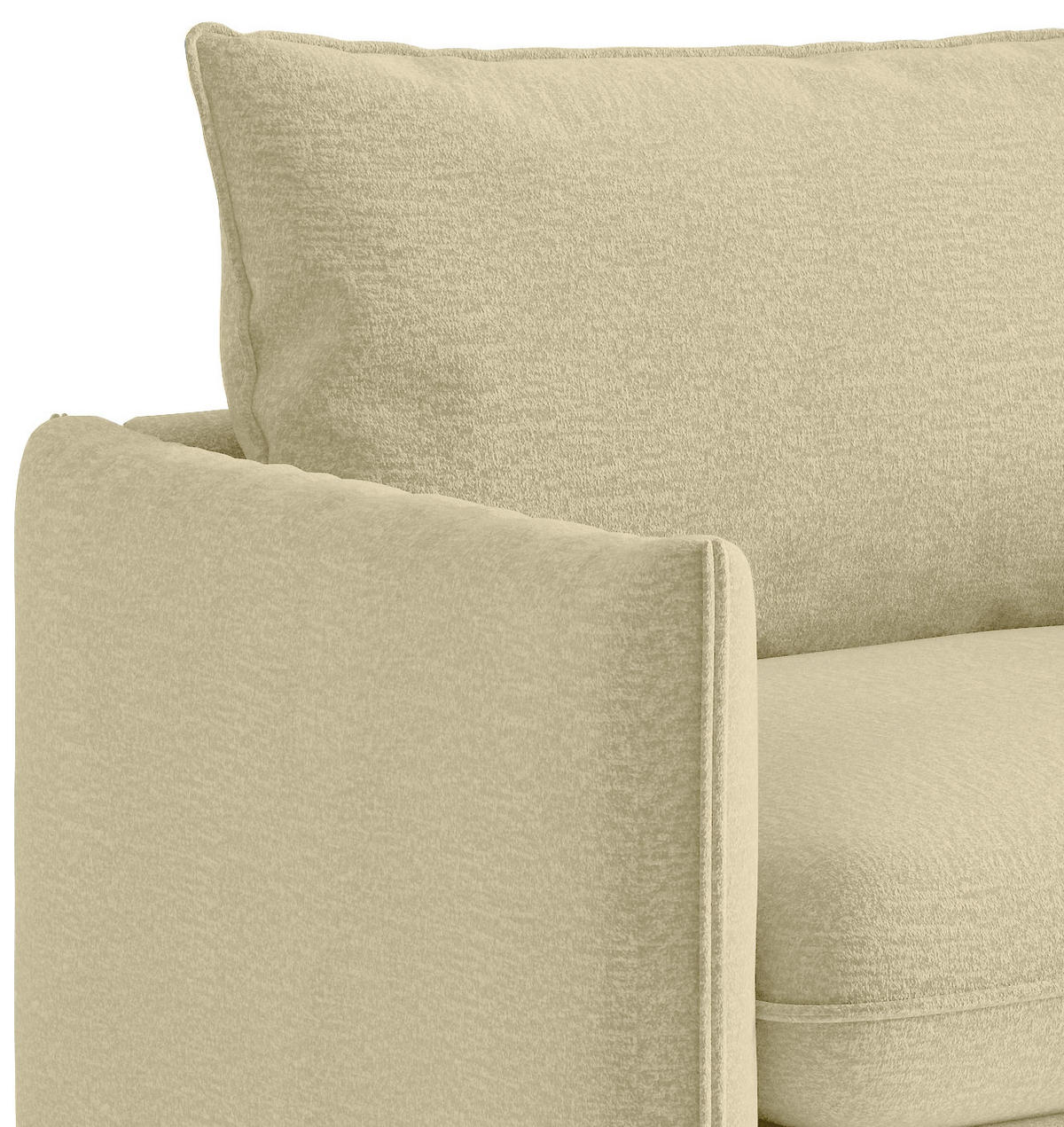 ECKSOFA Samos Beige Samt  - Beige/Schwarz, Design, Textil/Metall (267/204cm) - Livetastic
