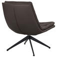 DESIGNSESSEL in Echtleder Braun  - Schwarz/Braun, Design, Leder/Metall (62.5/82/80cm) - Dieter Knoll