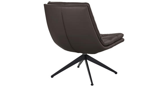 DESIGNSESSEL in Echtleder Braun  - Schwarz/Braun, Design, Leder/Metall (62.5/82/80cm) - Dieter Knoll