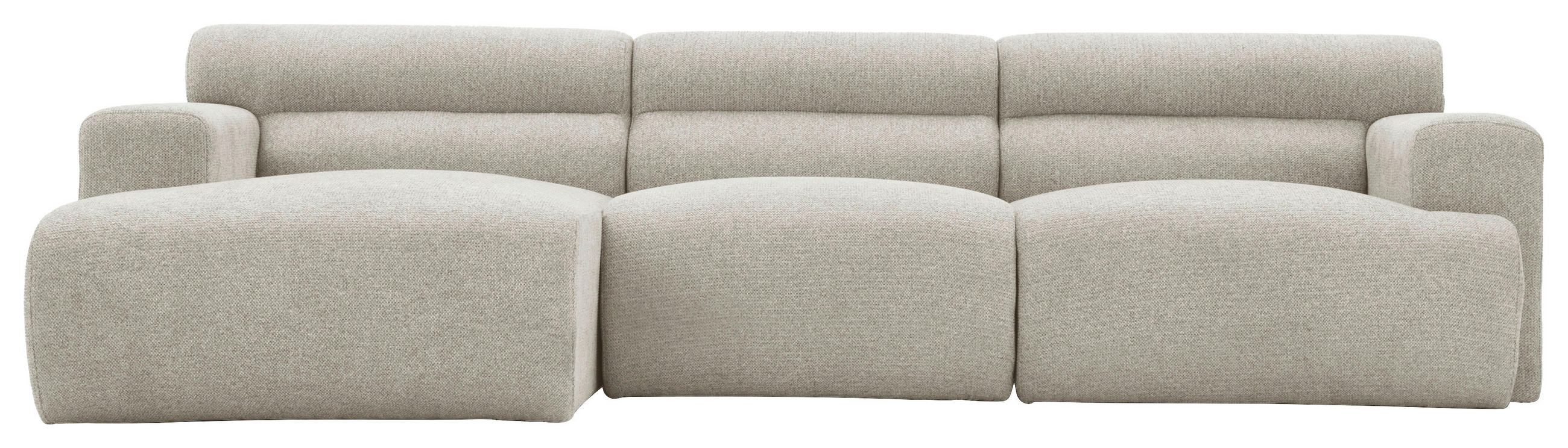 ECKSOFA Taupe Leinenoptik  - Taupe, Design, Holz/Textil (260/68/156cm) - P & B