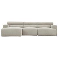ECKSOFA Taupe Leinenoptik  - Taupe, Design, Holz/Textil (260/68/156cm) - P & B