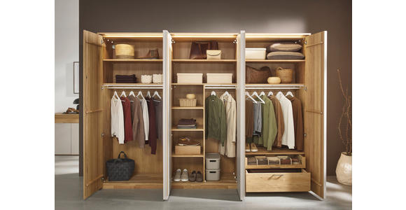 DREHTÜRENSCHRANK  in Perlmutt, Wildeiche  - Wildeiche/Perlmutt, Design, Holz/Holzwerkstoff (301,9/223,3/62cm) - Valnatura