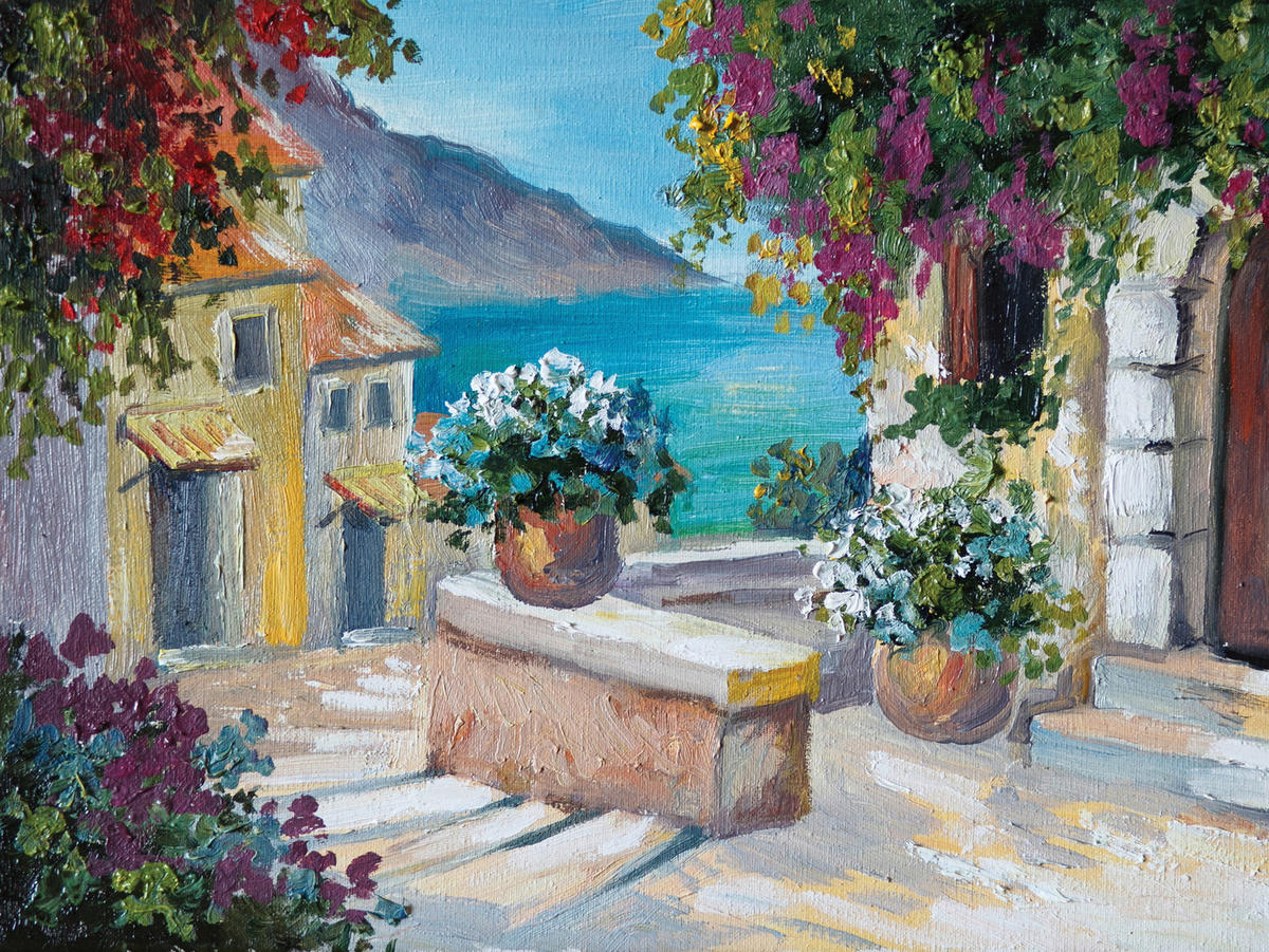 KEILRAHMENBILD Architektur, Strand & Meer 30/40 cm  - Multicolor, Natur, Holz/Papier (30/40cm)