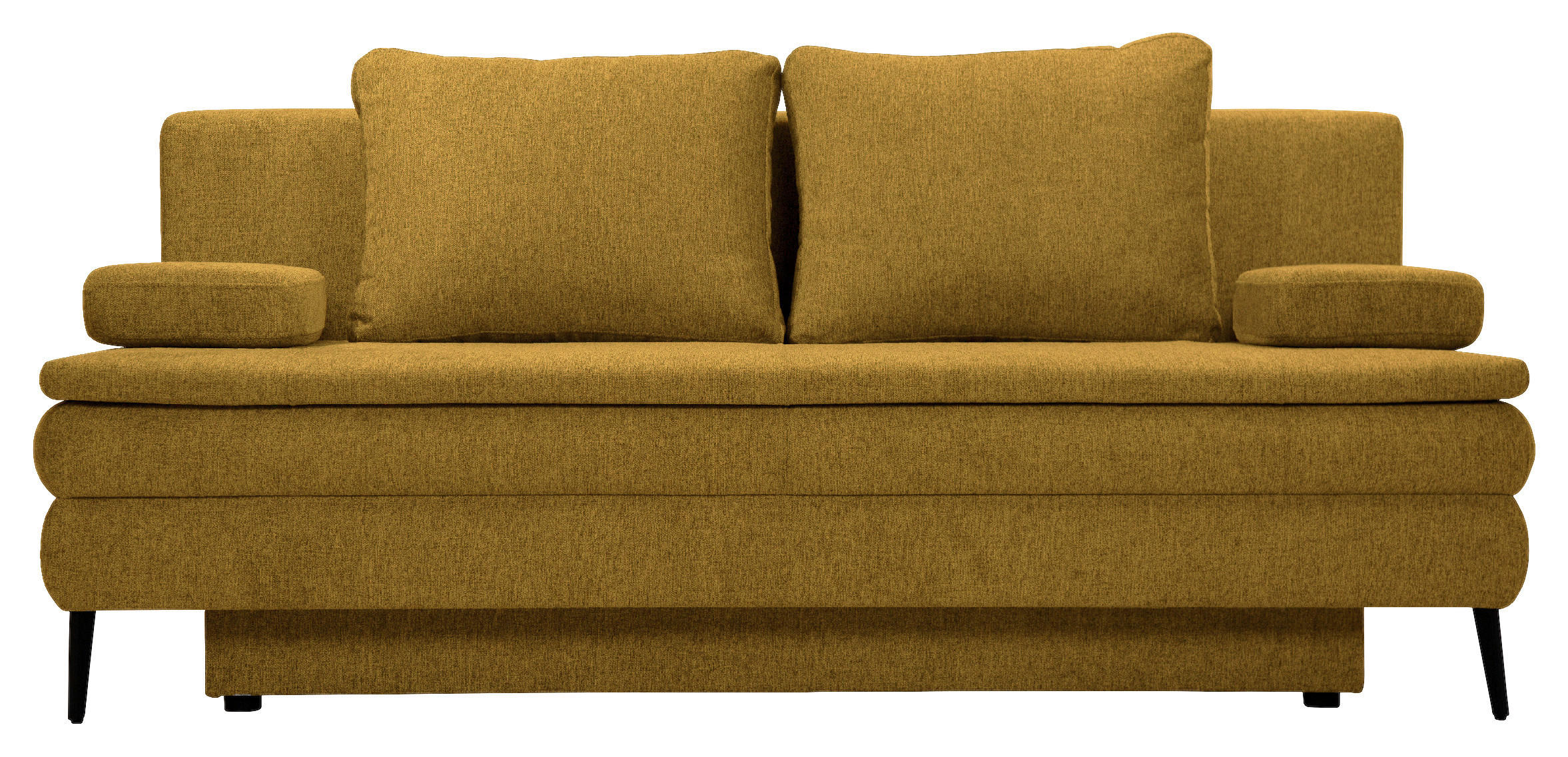 SCHLAFSOFA Webstoff Dunkelgelb  - Dunkelgelb/Schwarz, Design, Kunststoff/Textil (200/90/100cm) - Venda