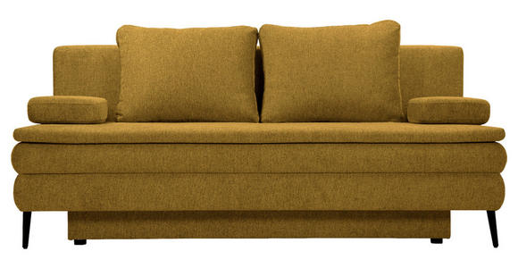 SCHLAFSOFA Webstoff Dunkelgelb  - Dunkelgelb/Schwarz, Design, Kunststoff/Textil (200/90/100cm) - Venda