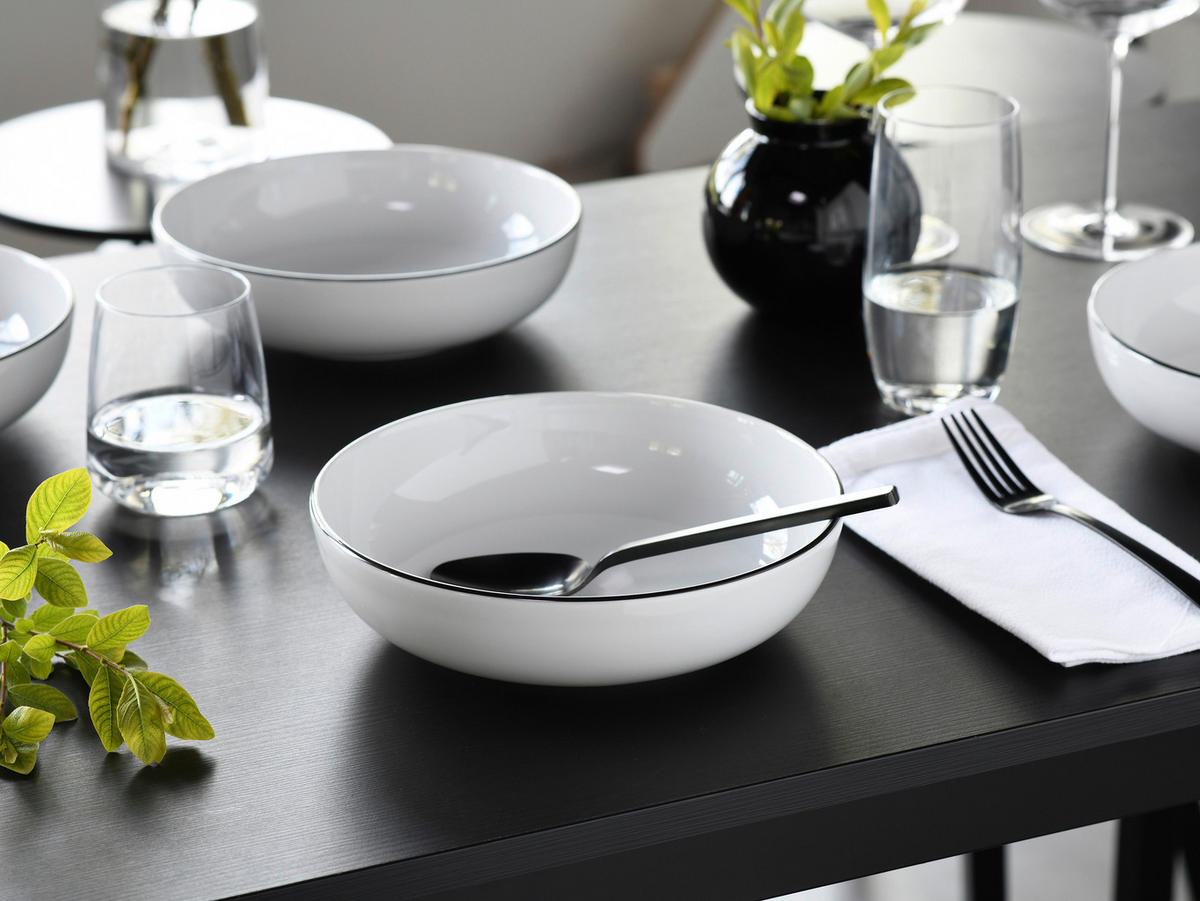 SKÅLSET 4 delar Allround Black Line   - vit/svart, Design, keramik - Creatable