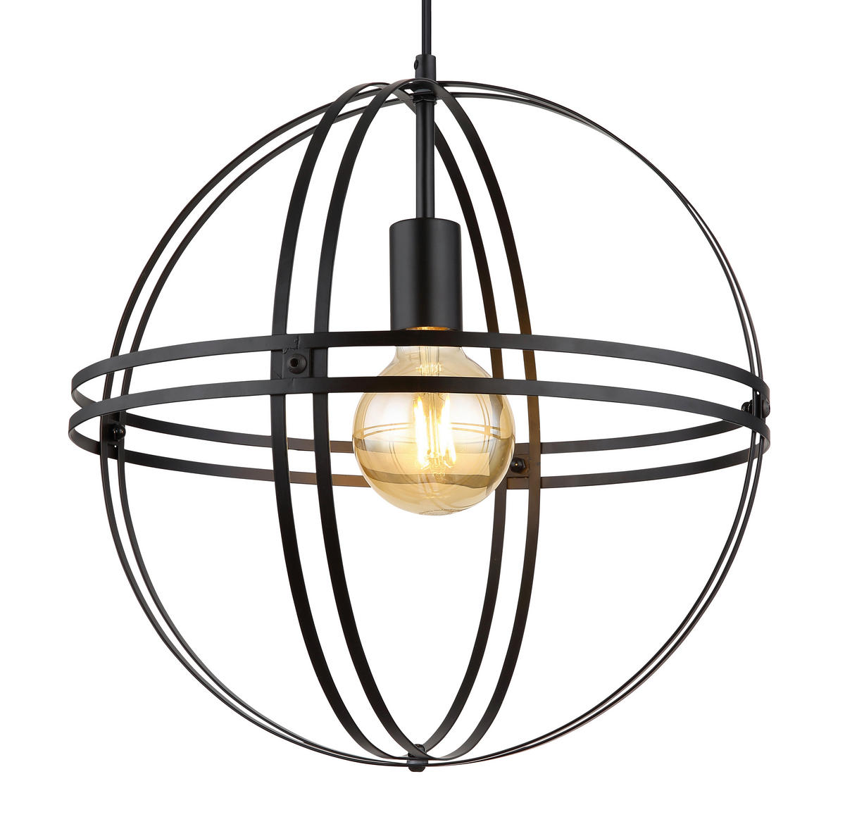 HÄNGELEUCHTE 40/120 cm    - Schwarz, Design, Metall (40/120cm) - Globo