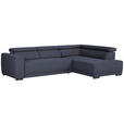 ECKSOFA Blau Struktur  - Blau/Schwarz, Design, Kunststoff/Textil (284/205cm) - Xora