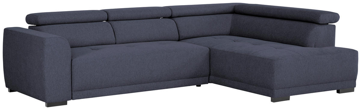 ECKSOFA in Struktur Blau  - Blau/Schwarz, Design, Kunststoff/Textil (284/205cm) - MID.YOU