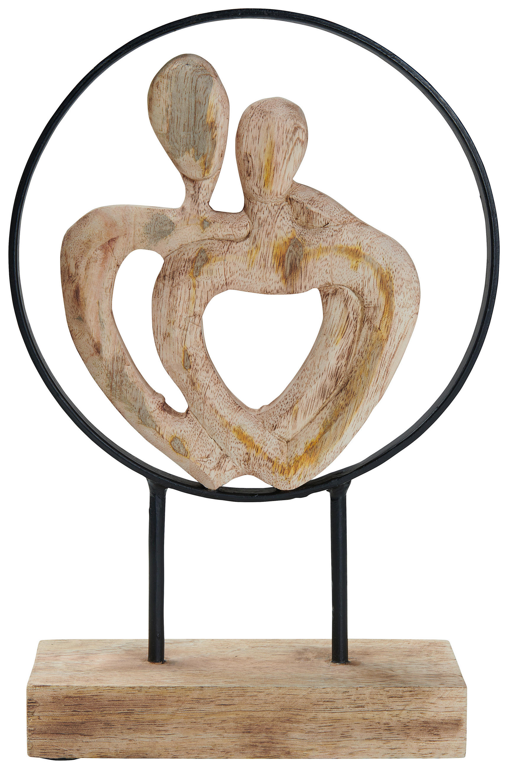SOCHA - čierna/prírodná farba, Design, kov/drevo (23/35/9cm) - Ambia Home