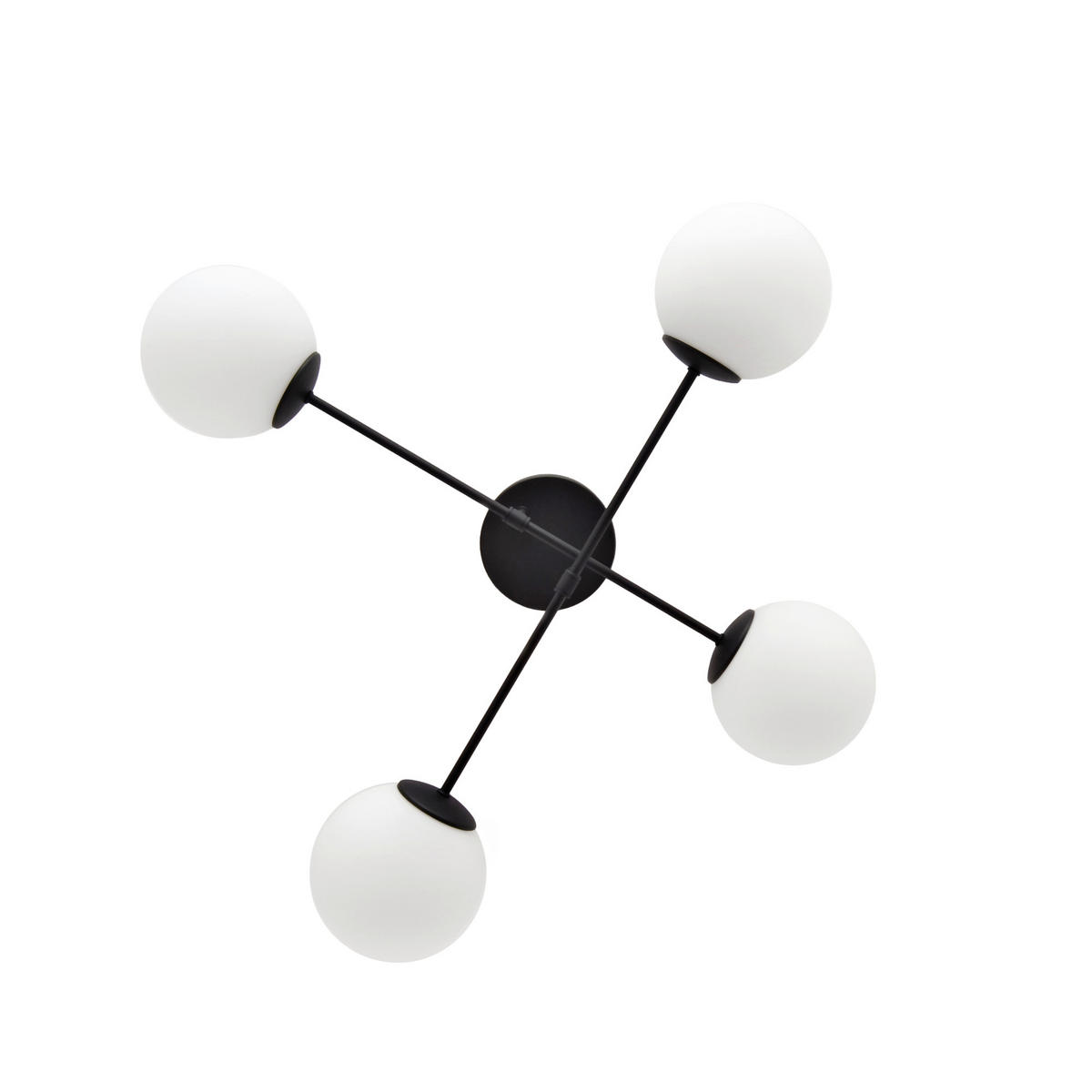 DECKENLEUCHTE    76/76/26 cm  - Schwarz, Design, Metall (76/76/26cm)