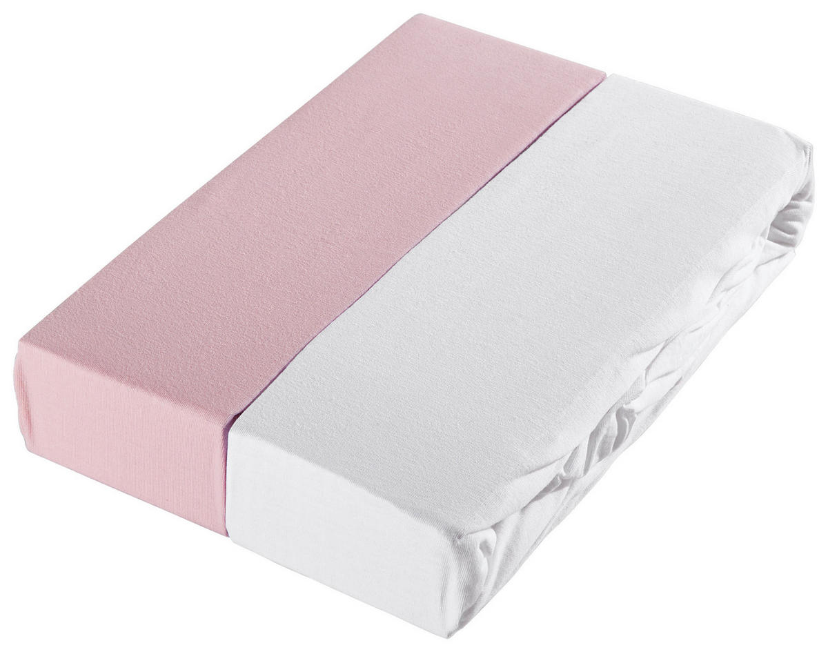KINDERSPANNLEINTUCH 70/140 cm   - Rosa/Weiß, Basics, Textil (70/140cm) - My Baby Lou