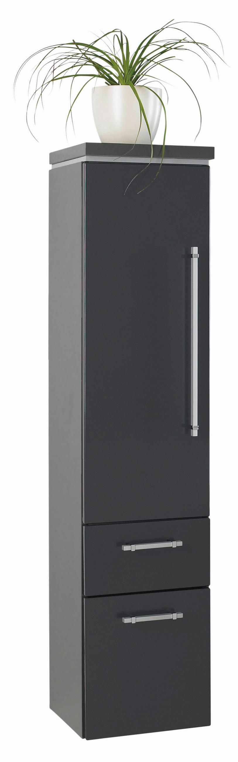 MIDISCHRANK 30/132/33 cm  - Chromfarben/Anthrazit, Design, Glas/Holzwerkstoff (30/132/33cm) - Novel