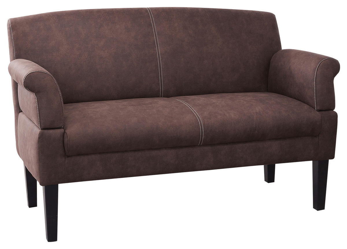 2-SITZER-SOFA Mikrofaser Dunkelbraun  - Dunkelbraun/Beige, Konventionell, Holz/Textil (152/97/78cm) - Sit & More