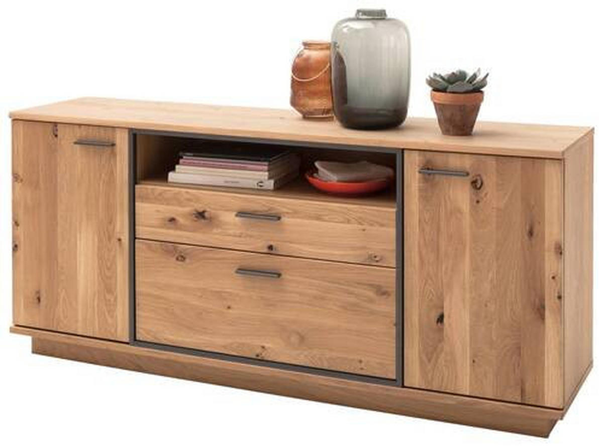 SIDEBOARD Anthrazit, Eichefarben  180/81/44 cm  - Eichefarben/Anthrazit, Konventionell, Holz/Holzwerkstoff (180/81/44cm) - Landscape