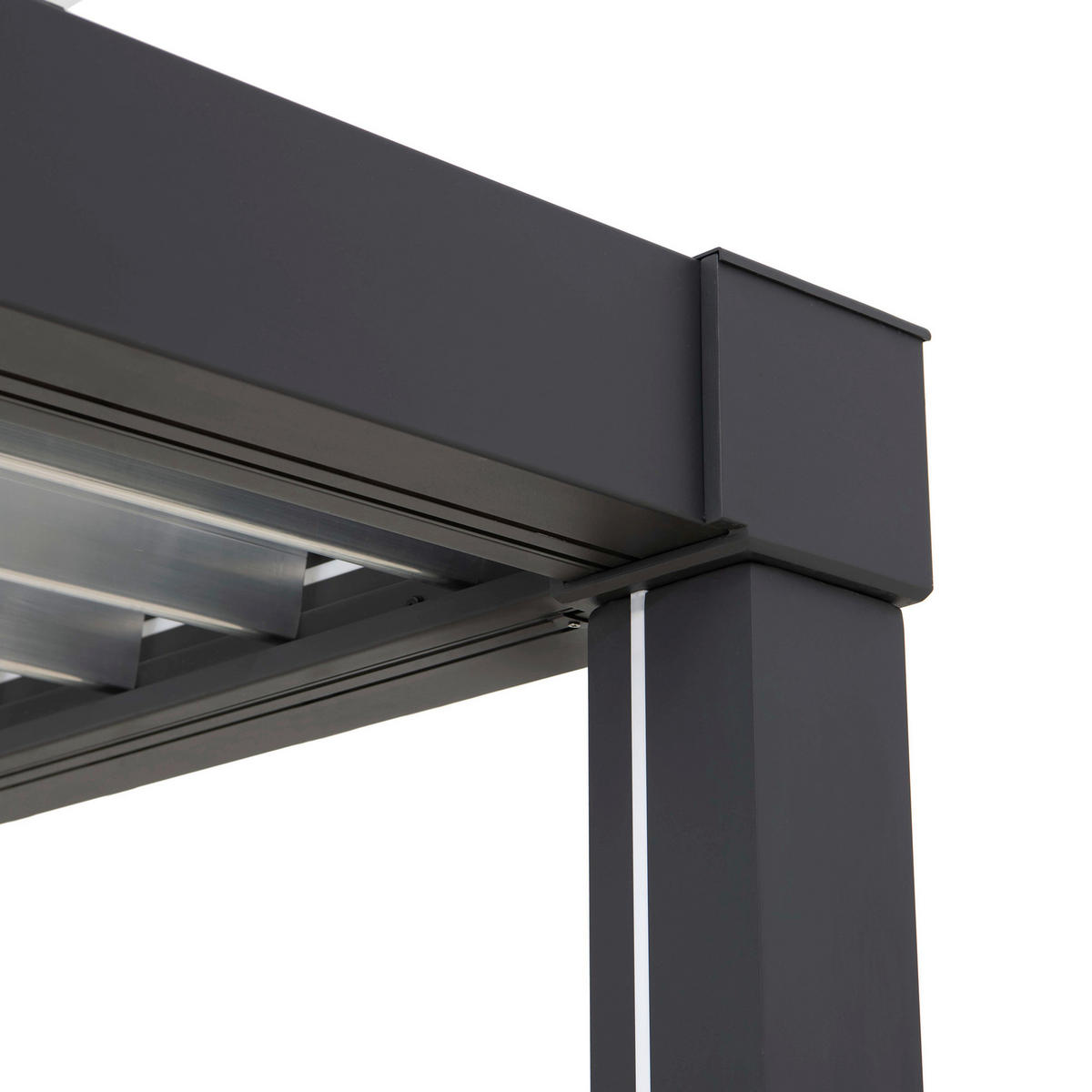 PAVILLON 406/223/306 cm Aluminium  - Anthrazit/Silberfarben, Basics, Metall (406/223/306cm) - Modante