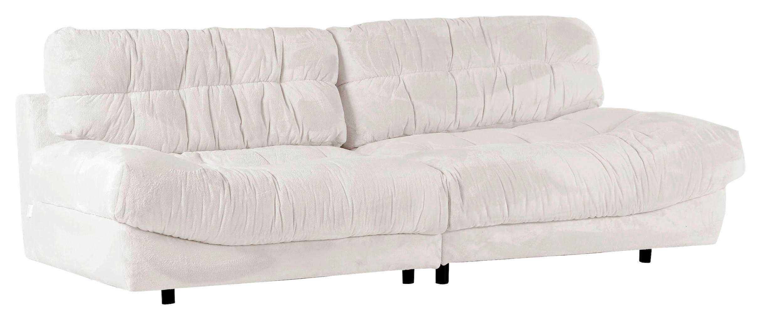BIG SOFFA i plysch vit  - vit/svart, Klassisk, textil/plast (262/70/115cm) - MID.YOU