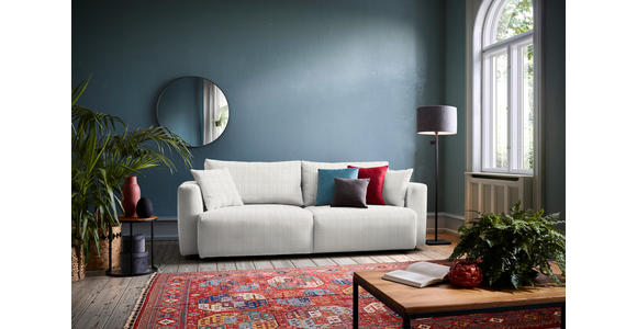 SCHLAFSOFA Cord Beige Zierkissen, Rückenkissen, Bettkasten, Schlaffunktion, Rücken echt  - Beige/Schwarz, Design, Kunststoff/Textil (250/92/105cm) - Carryhome