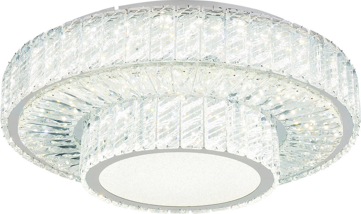 LED PLAFONJERA - boja hroma, Osnovno, staklo/metal (50/17,3cm) - Glandor